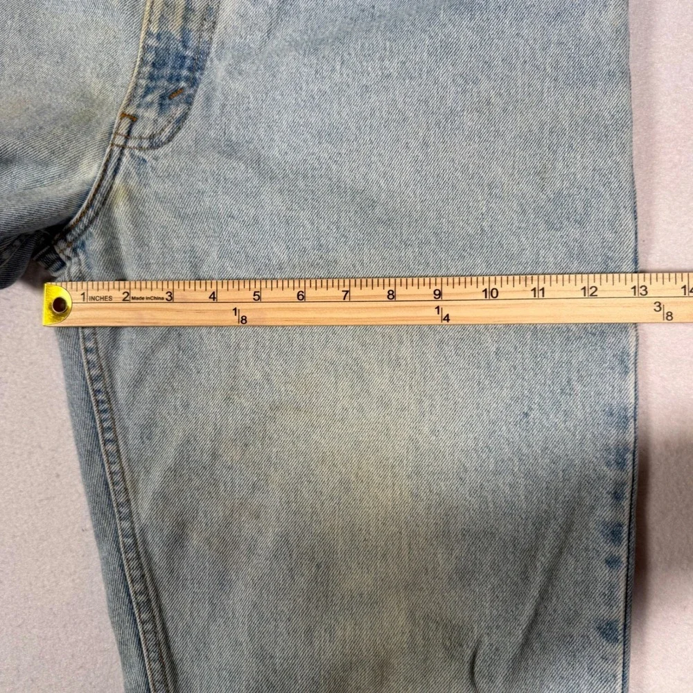Vintage 90s Levis 550 Relaxed Fit Tapered Jeans Light Wash 38x28 Made in USA
